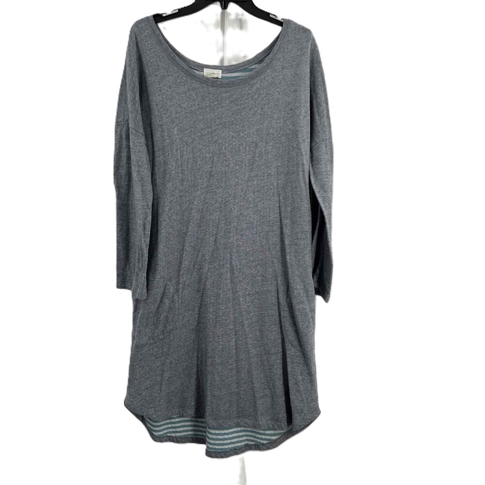 Caslon Blue Striped Sweatshirt Dress With Pockets Long Sleeve Round Neck XL‎